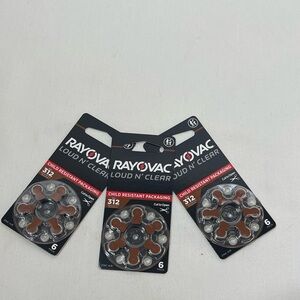 Rayovac Size 312 Hearing Aid Batteries 18 Batteries good till 2028 18 total